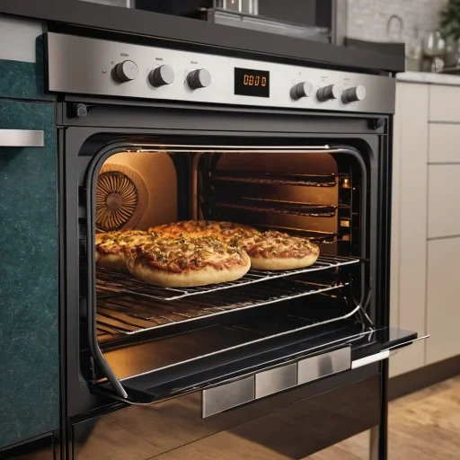 Open oven with racks and a baking tray inside